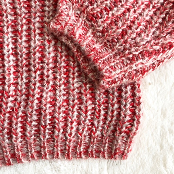 bp | Red Marled Puff Sleeve Cropped Sweater *NWT* - Picture 4 of 8